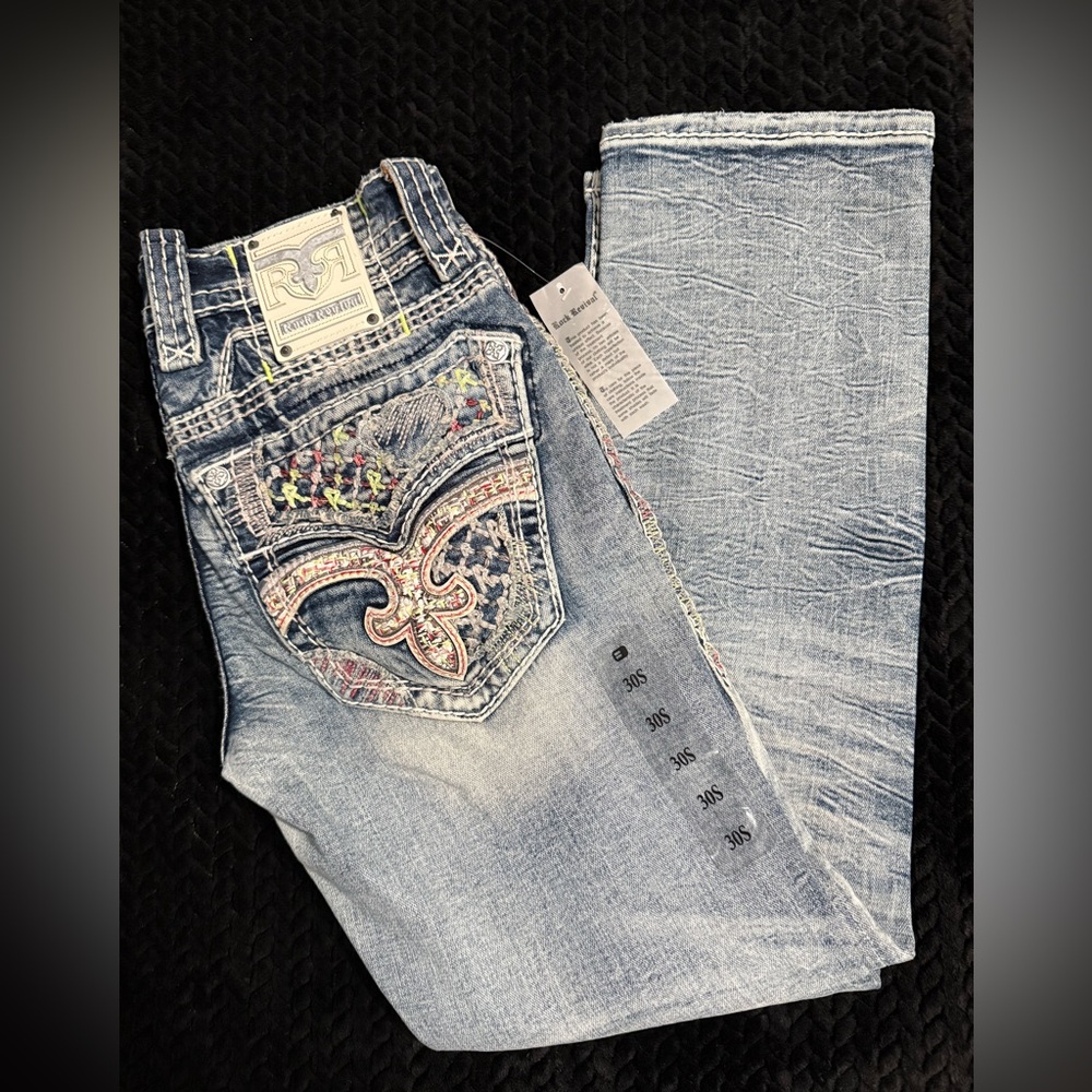 Rock Revival men's Light Lennon slim straight Jeans 30S
